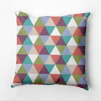 Simply Daisy 16" x 16" Triangles! Geometric Outdoor Pillow, Green (1 count)