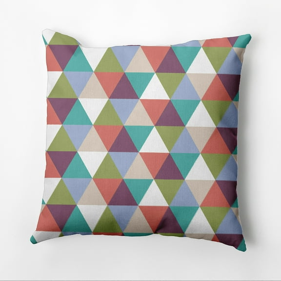 Simply Daisy 16" x 16" Triangles! Geometric Outdoor Pillow, Green (1 count)