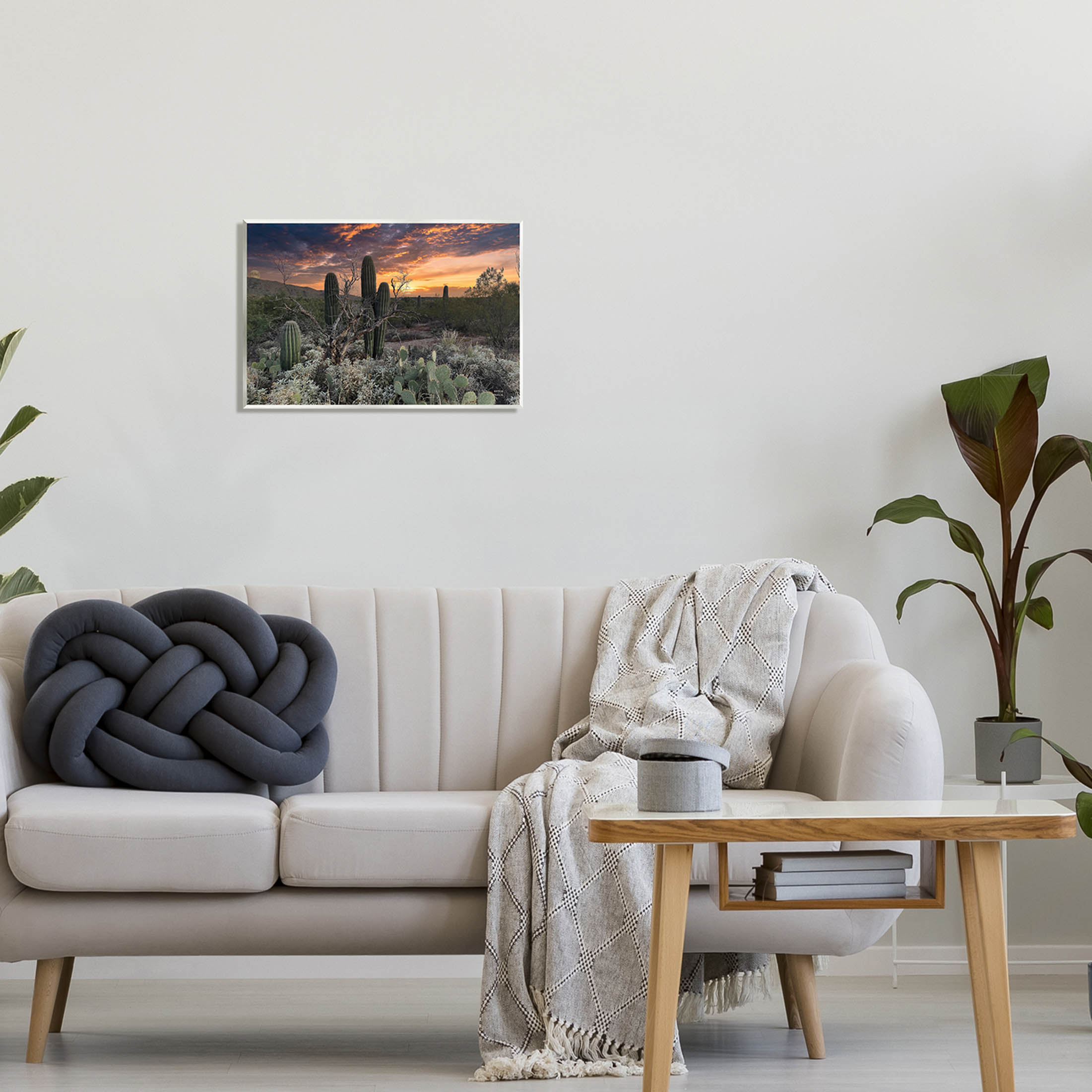 Stupell Industries Arid Desert Cactus Sunset Photograph Unframed Art Print Wall Art, Design by Nathan Larson