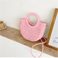thumbnail image 6 of Mini Semi-circle Rattan Straw Bag, Hand-woven Women Summer Retro Beach Tote Shoulder Bag Crossbody Travel Beach Bag, 6 of 6