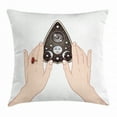 thumbnail image 1 of Ouija Board Throw Pillow Cushion Cover, Hand Drawn Mystifying Oracle Planchette in Female Hands Digital Arrangement, Decorative Square Accent Pillow Case, 18 X 18 Inches, Multicolor, by Ambesonne, 1 of 2