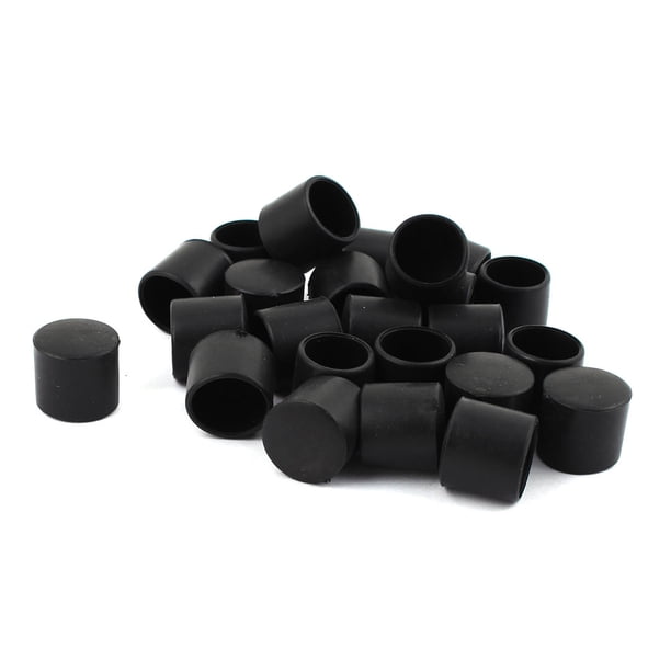 Uxcell 12mm Diámetro interior Cubierta de goma redonda para patas de mesa Protector 24 Pcs