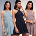 thumbnail image 2 of Vestido corto sexy sin mangas y sin espalda para mujer, ideal para fiestas de verano 2024, con tirantes, cremallera trasera y cuello halter., 2 of 5