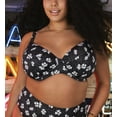 thumbnail image 4 of Women's Elomi Best ES7274 Plain Sailing Underwire Plunge Bikini Swim Top (Black Daisy 36GG), 4 of 5