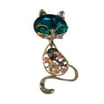 thumbnail image 3 of fenteer 2xGreen Cat Brooch Pin Luxury Animal Gift for Backpacks Clothing Jacket 2 Pcs, 3 of 8