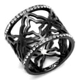 thumbnail image 1 of TK2909 - IP Light Black (IP Gun) Stainless Steel Ring with Top Grade Crystal in Clear, 1 of 1