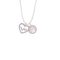 thumbnail image 2 of Delight Jewelry Silvertone Large Pink Crystal Heart with Clear Heartbeat To the World You are a Mother Locket Necklace, 2 of 4