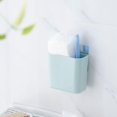 thumbnail image 4 of Soporte de pared para cepillo de dientes, soporte autoadhesivo para colgar en la pared, pasta de dientes, caja de almacenamiento de peine, cesta organizadora, accesorios para baño Feliz Sencillez, 4 of 5