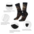 thumbnail image 4 of Balery Gold Pattern Black Skull Calcetas Largas con Estampado para Hombre y Mujer – Suaves y Transpirables, Talla Única (US 5-11), 4 of 6