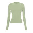 thumbnail image 6 of QASIEATN Women's Long Sleeved Round Neck Slim Bottom Sweater Basic Clothing for Outdoor Wear Sports Top Fall Fashion Outfits, 6 of 6