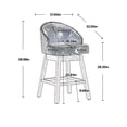 thumbnail image 3 of 360 Degree Swivel Bar Stools Set of 2, Counter Height Bar Chairs with Back and Footrest, Polyester Counter Height Bar Stools with Arm for Kitchen Dining Room, Coffee, 3 of 8