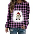 thumbnail image 2 of Qiopertar Mode Femmes Imprimé Col Rond Pull Tops Manches Longues Blouse Confortable Chandail en Molleton Offres de la Semaine Liquidation Moins de 5$ jusqu'à 90 % de Réduction, 2 of 5