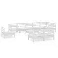 thumbnail image 2 of vidaXL 10 Piece Garden Lounge Set Solid Wood Pine White, 2 of 8