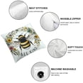 thumbnail image 4 of Summer Throw Pillow Cover - 'Bee Kind' Bee Floral Wreath Design, Farmhouse Decorative Cushion Case for Couch, Sofa, Home, Outdoor, 4 of 6