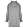 thumbnail image 7 of RYRJJ Oversized Sweatshirt for Women Fall Winter Long Sleeve Solid Color Tunic Hoodies Split Hem Loose Comfy Hooded Pullover Tops with Pockets(Gray,S), 7 of 7