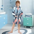 thumbnail image 5 of FORMRS Niños Bathrobe Unisex Hooded Robe Soft Plush Pajamas Sleepwear, Size 2-3T, Blue Geometric, 5 of 7
