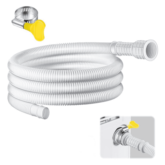 Dehumidifier Drain Hose, 6.56Ft Flexible Drain Hose with Cuttable Rubber Adapter and Connect Clamp, Hose Replacement