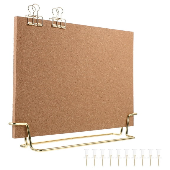 BESTOYARD 1Set Office Announcement Board with Metal Frame Cork Material Assorted Colors for Desk