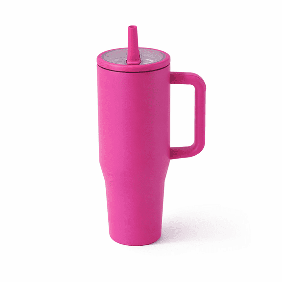 Thirstee Voyager 40oz Stainless Steel Insulated Tumbler with Handle, Hot Pink