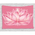 thumbnail image 1 of Floral Tapestry, Lotus Flower Meditation Yoga Plant Asian Zen Petal Spiritual Icon Chakra Print, Wall Hanging for Bedroom Living Room Dorm Decor, 80W X 60L Inches, Baby Pink Cream, by Ambesonne, 1 of 9