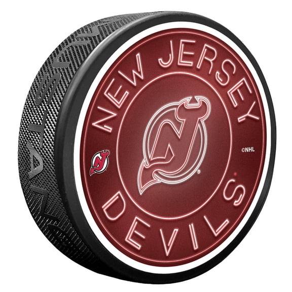 New Jersey Devils Neon Replicated Puck