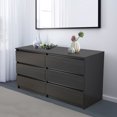 thumbnail image 5 of 6-Drawer Dresser for Bedroom, 60.55"W Chest of Drawers, Modern End Table Organizer Unit for Living Room, Office, Black, 5 of 7
