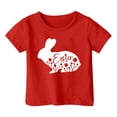 thumbnail image 4 of Chemises Filles Mode Décontractée Imprimé Col Rond Manches Courtes T-Shirt Hauts Filles Rouge 10 Ans-11 Ans, 4 of 4