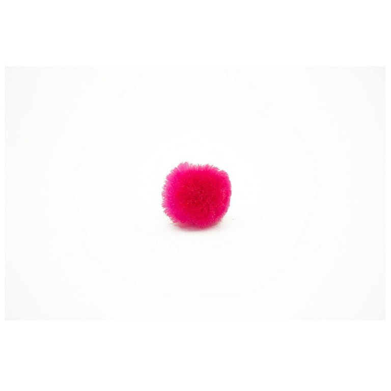 Pink 8mm Mini Glitter Pom Poms Small Fluffy Craft Embellishments