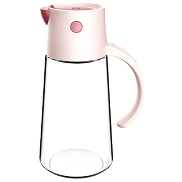 Pisexur Batería de cocina Botella de aceite de 680 ml, aceitera con cepillo dosificador, botella de aceite de oliva con apertura automática, tapa automática con tapa para la cocina del hogar