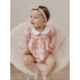 thumbnail image 3 of BemeyourBBs Girl Pumpkin Print Jumpsuit Short Sleeve Doll Collar Plaid Romper, 3 of 9