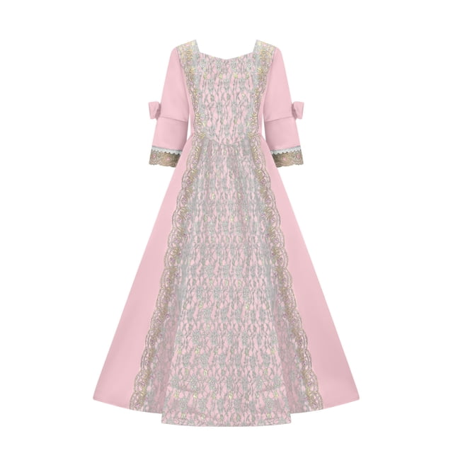 UPPADA Costumes Gothiques pour Femmes à Manches Longues Victorian Dresses Robe Corset Grande Taille Robe Maxi Fluide Robe de Fête Cocktail Robe Lacée Robe de Mascarade Jolies Robes de Bal