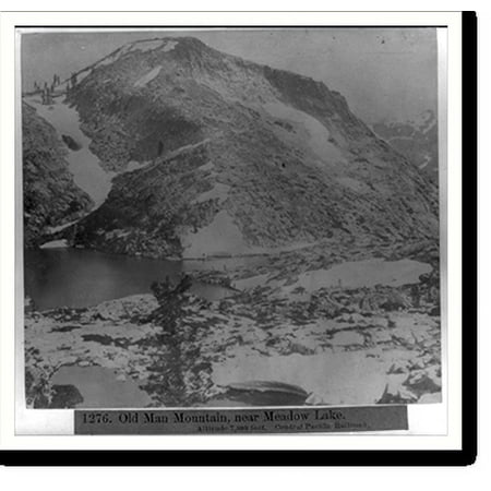 Historic Print, Old Man Mountain, near Meadow Lake - Altitude 7,800 feet - Central Pacific Railroad, 16" x 20"