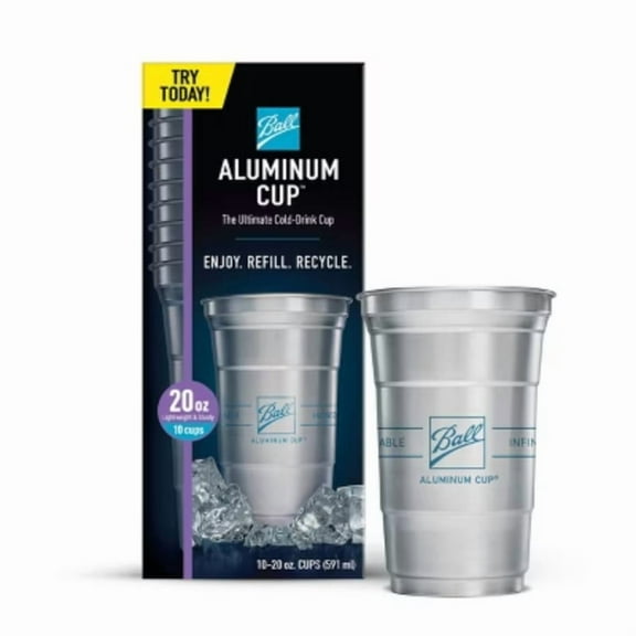 Ball Aluminum Cup Recyclable Party Cups - 20oz/10ct