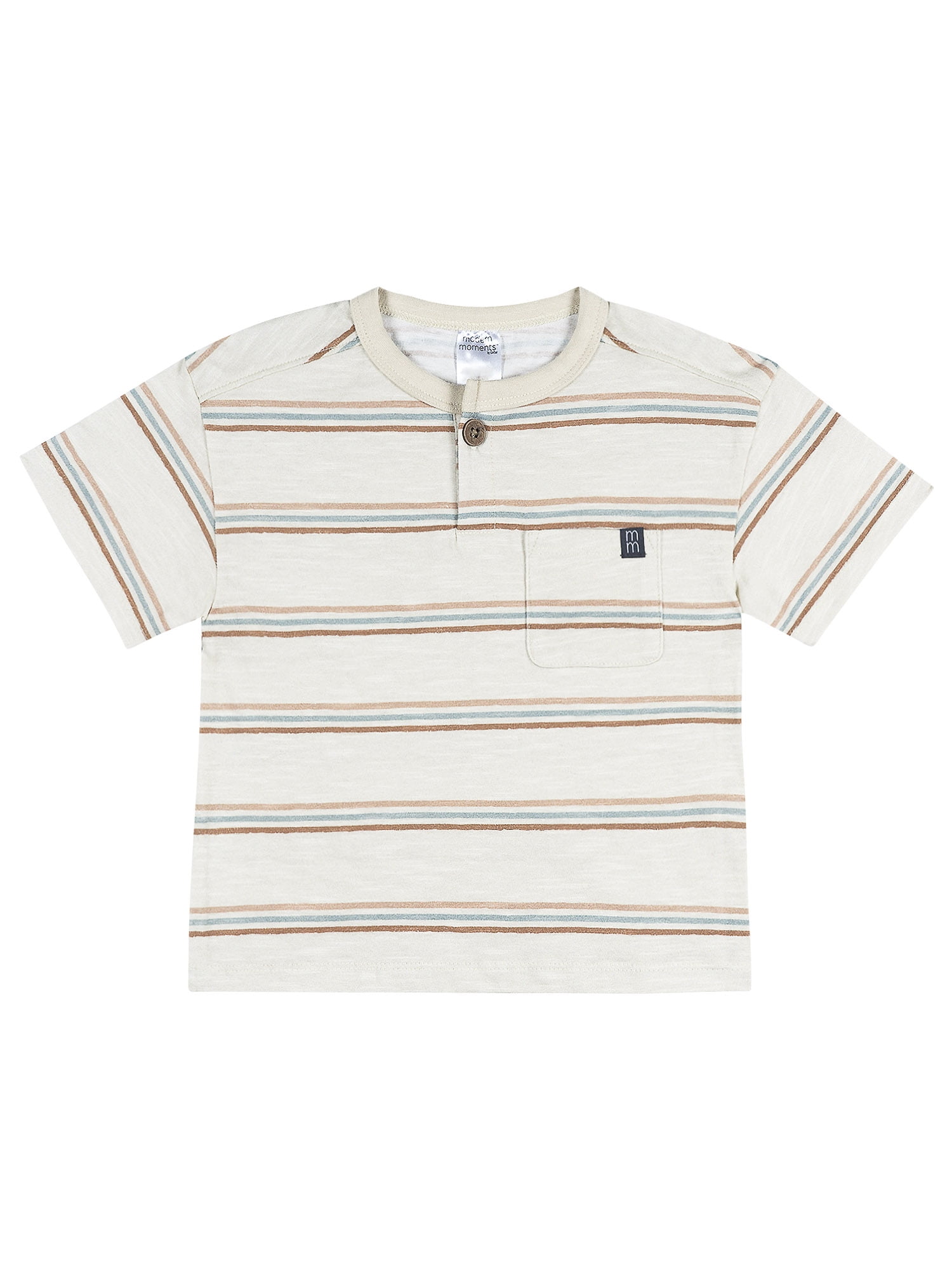 Modern Moments by Gerber Baby and Toddler Boy Henley Tee and Short Set, 2-Piece, Sizes 0/3 Months - 5T