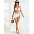 thumbnail image 5 of DARING DIVA Women's O Ring Bandeau Ribbed Bikini Set X-Small White, 5 of 6
