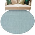 thumbnail image 2 of Haze Blue 5ft Round Rug, Farmhouse Burlap Solid Blue Color Modern Linen Texture Non-Skid Rubber Backing Large Area Rugs - Living Room Bedroom Home Office, Indoor Floor Mat Carpets Washable Rug, 2 of 9