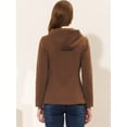 thumbnail image 4 of Chaquetón Allegra K con capucha y bolsillos profundos Marrón oscuro L, 4 of 5