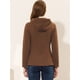 thumbnail image 4 of Chaquetón Allegra K con capucha y bolsillos profundos Marrón oscuro L, 4 of 5