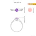 thumbnail image 4 of ANGARA Natural Tapered Shank Amethyst Solitaire Ring with Diamonds in 925 Sterling Silver for Women (Size-5mm) | February Birthstone, Anniversary, Jewelry Gift for Women | Natural Amethyst Ring, 4 of 9