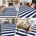 thumbnail image 6 of Navy Blue Striped Large Area Rugs for Bedroom Living Room, Soft Non Slip Carpet Bedside Rug, Modern Farmhouse Blue White Stripes Rectangular Floor Cover Kitchen Accent Rug 6'x9' for Office, 6 of 9