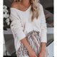thumbnail image 5 of Pullover Tops, Oversized V Neck Women Knit Sweaters Split Design For Home For Shopping ANGGREK Otros, 5 of 7