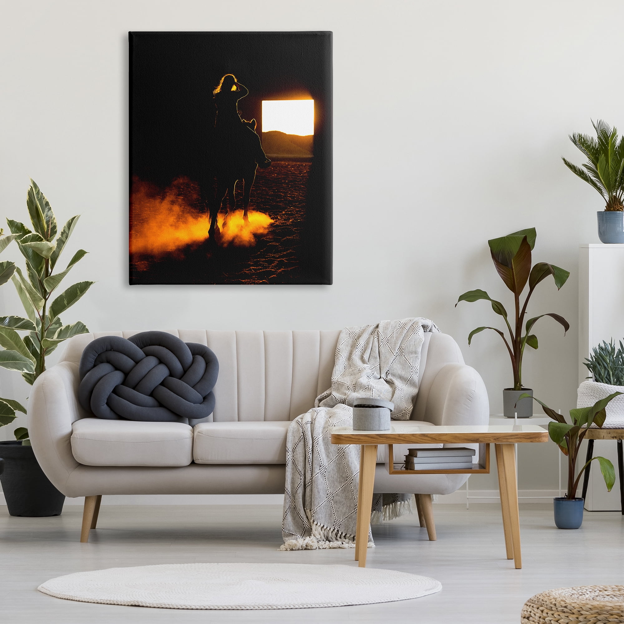 Stupell Industries Equestrian Horse Jockey Silhouette Vivid Light Flare Photograph Gallery Wrapped Canvas Print Wall Art, Design by Steve Smith