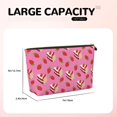 thumbnail image 4 of Picia Strawberry Cake Printed Leather Travel Toiletry Bag,Cosmetic Organizer, Makeup Travel Bag, Durable Travel Pouch, Compact Toiletry Bag, Travel Accessories, 4 of 6