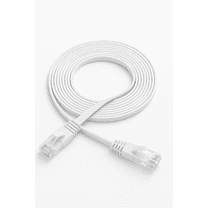 Flat Cat6 Ethernet Patch Cable 1m (3ft) White – Low Profile UTP Gigabit