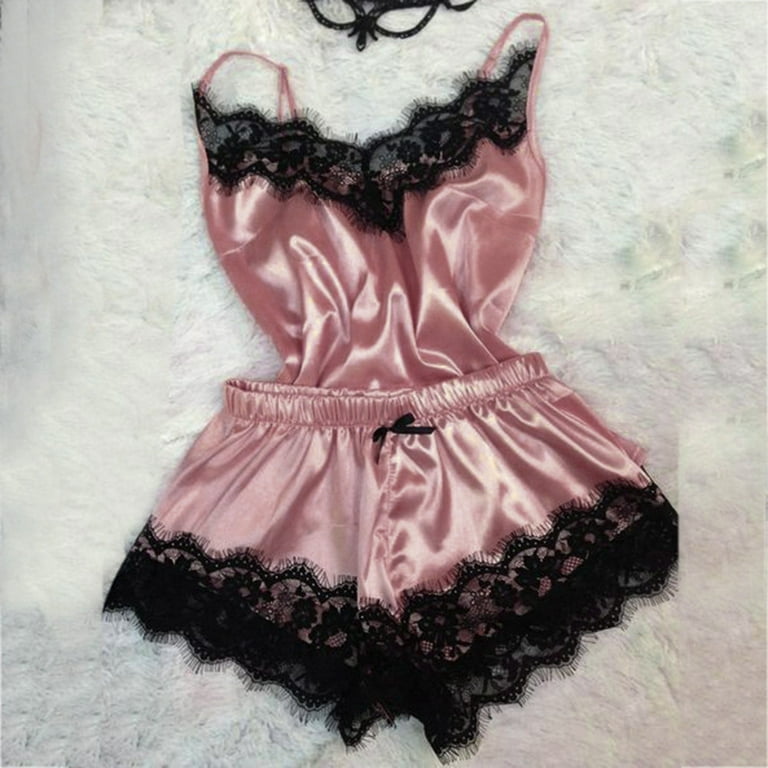 sexy sleeping suit Dihao Women's Sexy Nightgown Two-Piece Set Simulated Silk Hot and Spicy  Home Outfit Silk Robes Bride Bridesmaid Satin Kimono Robes Sleepwear Short  Wedding Party Bathrobes Silky Robes