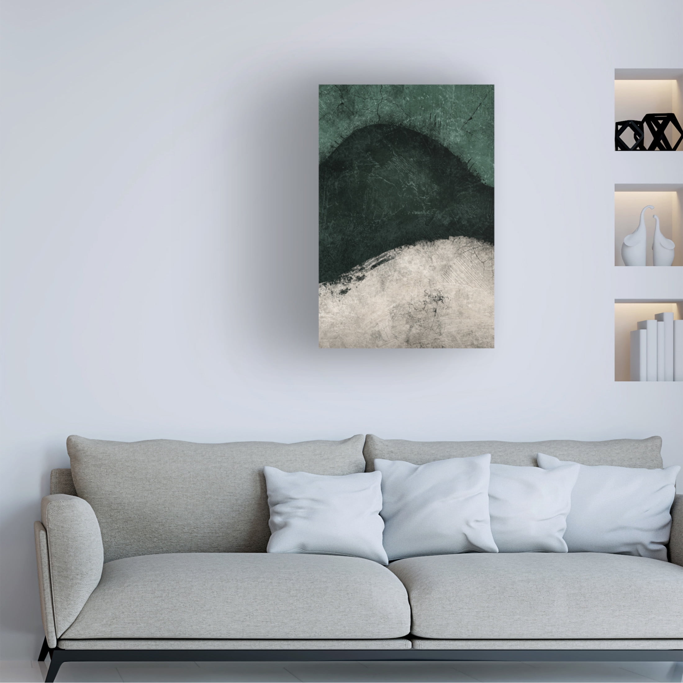 Canvas Wall Art - Ema Paraschiv 'Midnight Emerald No3' Wall Art for Living Room, Bedroom, or Office Décor by Trademark Fine Art - 12 x 19 Inches