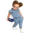 thumbnail image 3 of Baby Girl Denim Romper Long Jumpsuit Outfit, 3 of 5