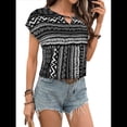 thumbnail image 1 of Blusas de Verano de Corta para Mujer, Blusas Elegantes e Informales, Color Negro, Talla XXL, 1 of 9