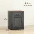 thumbnail image 3 of HOMCOM Side Table Set of 2, End Tables with Drawer and Cabinet, Black, 3 of 10