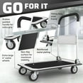thumbnail image 3 of XPOPR Heavy Duty Foldable Push Cart  | Capacity | Upgraded Collapsible Hand Truck Platform with Swivel Wheels | Flat Bed Moving Wagon | Space Saving Push Handle White, 3 of 7